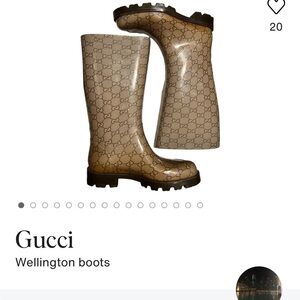 Gucci Beige Wellington Boots